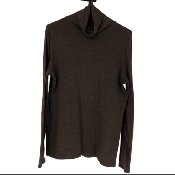 Denver Hayes Brown Cotton Longsleeve Marled Turtleneck Size M - Picture 13 of 13